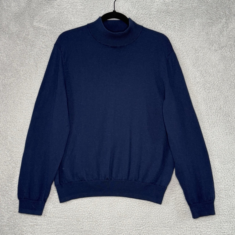 Jos A. Banks Traveler 100%‎ Merino Wool Sweater Mock Turtleneck Pullover Size XL